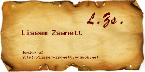 Lissem Zsanett névjegykártya